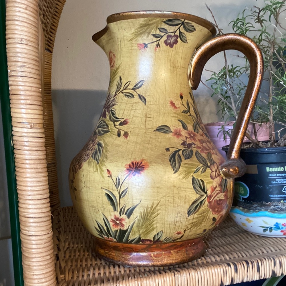 Vintage Rose pitcher or vase